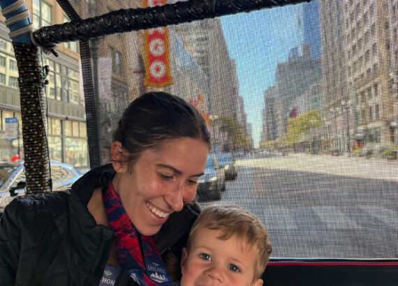 post race celebration chicago marathon