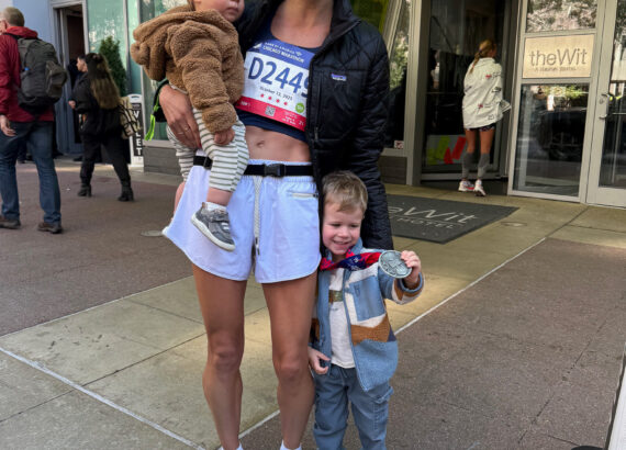 post race celebration chicago marathon